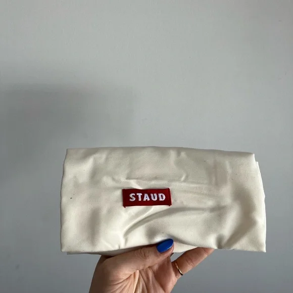 STAUD Cognac Suede Shoulder Bag with Gold Hardware - Picture 5 of 6